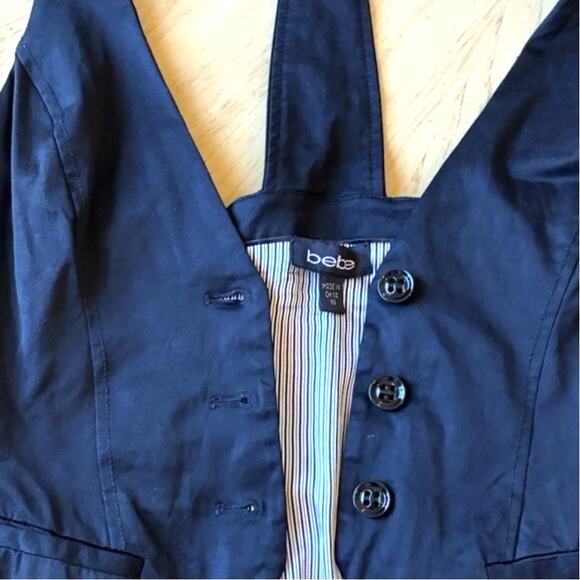 Y2k 90s Black BEBE Vest XS Academia Fitted Corset Whimsigoth Rock Office Siren - Picture 2 of 14